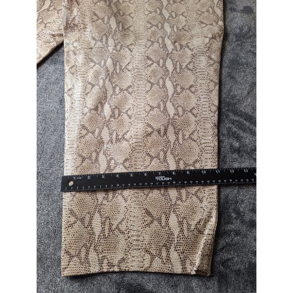 Dana Buckman Snake Print 100% Lambs Skin Pants Womens‎ 24 Beige Classic Animal - Picture 12 of 13